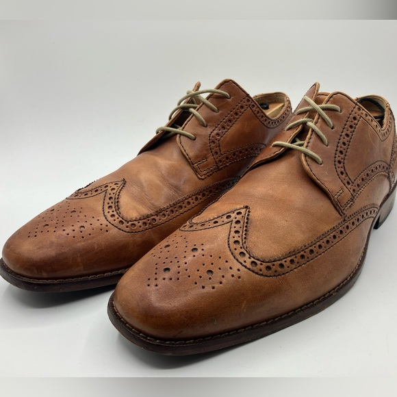 COLE HAAN Nike Air Giraldo wingtip oxfords leather dress shoes Size 11 - Picture 2 of 16